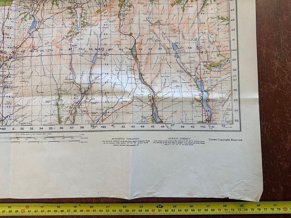 Original WW2 British Army GSGS OS Map of England & Wales - Brecon & Llandovery - The Militaria Shop