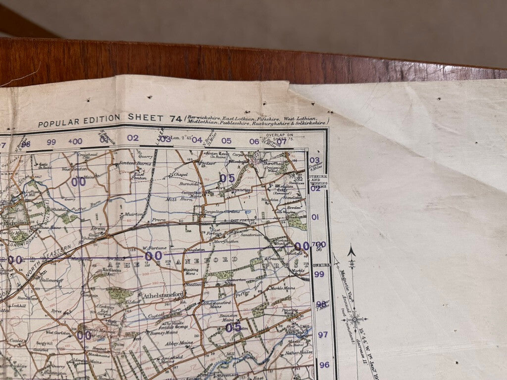 Original WW2 British Army GSGS Map of Scotland - Edinburgh - The Militaria Shop