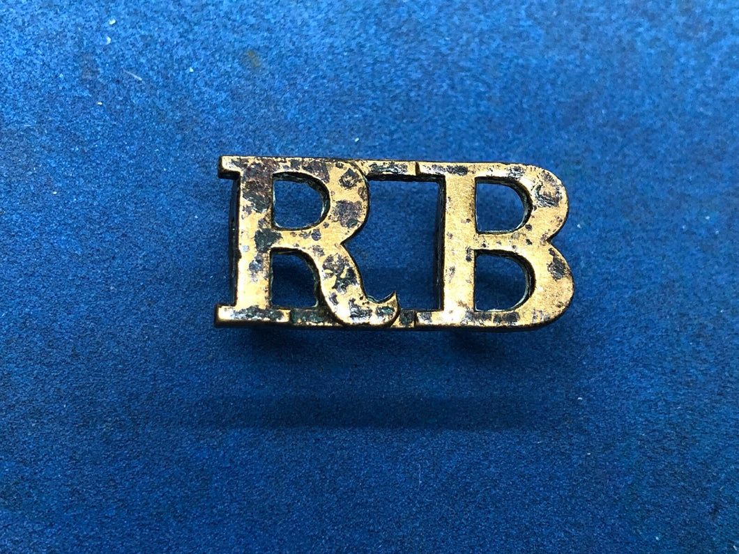 Original WW2 British Army Rifle Brigade Brass Shoulder Title