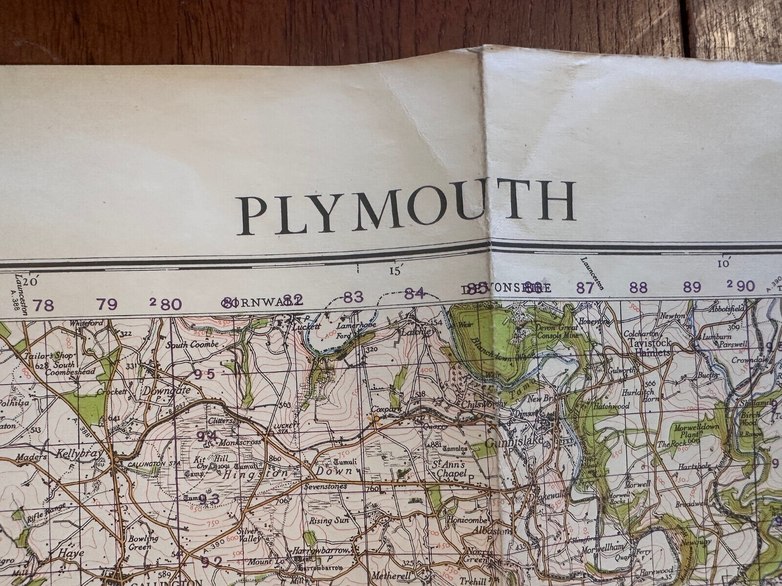 Original WW2 British Army GSGS OS Map England - Plymouth - The Militaria Shop