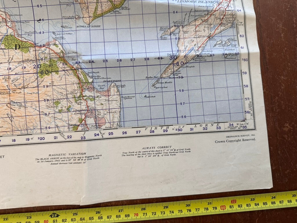 Original WW2 British Army GSGS Map of Scotland - Sound of Mull - The Militaria Shop