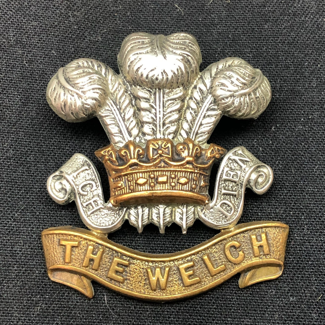 Original WW2 British Army Cap Badge - The Welch - The Militaria Shop
