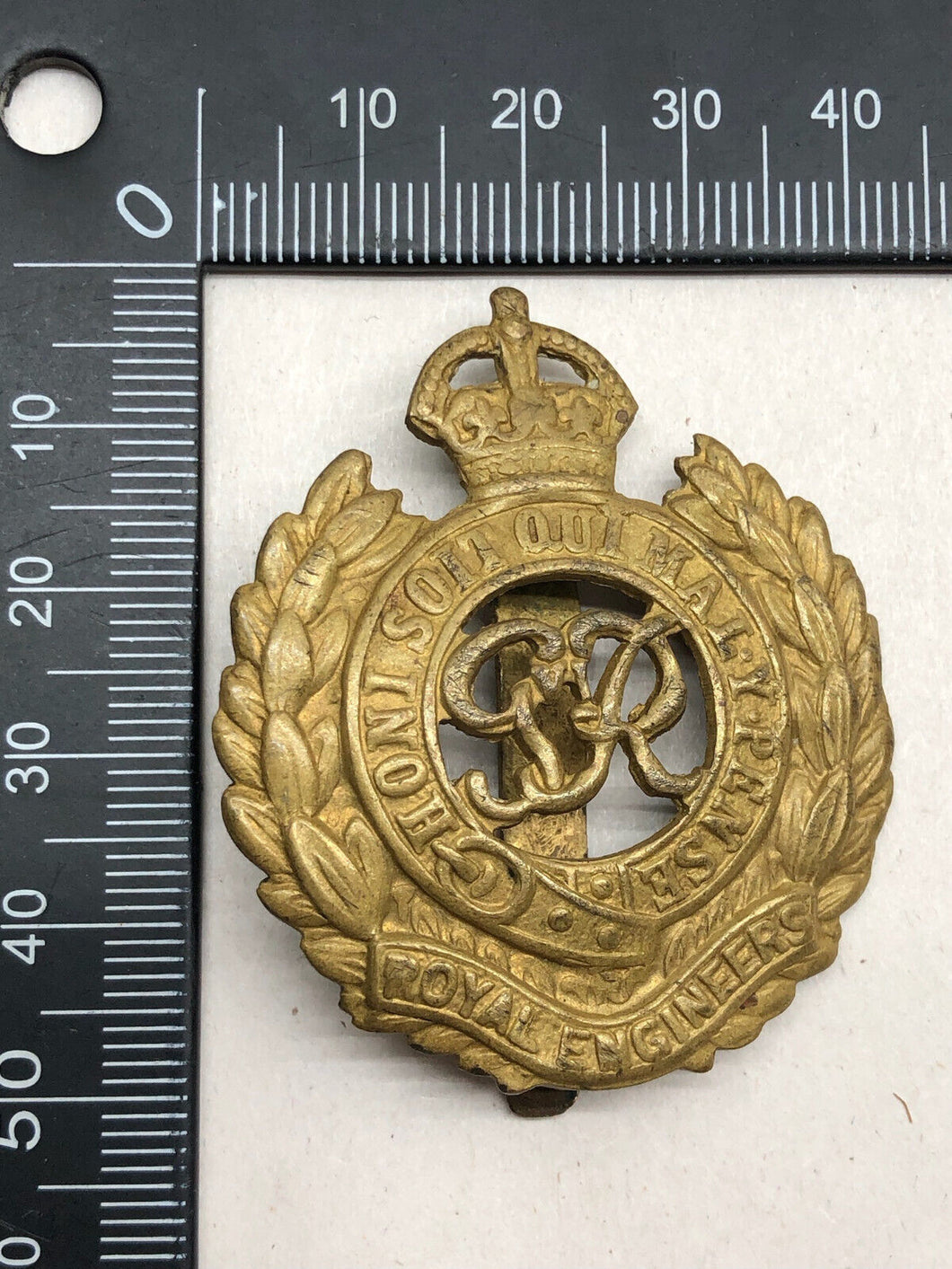 Original WW2 British Army Cap Badge - Royal Engineers