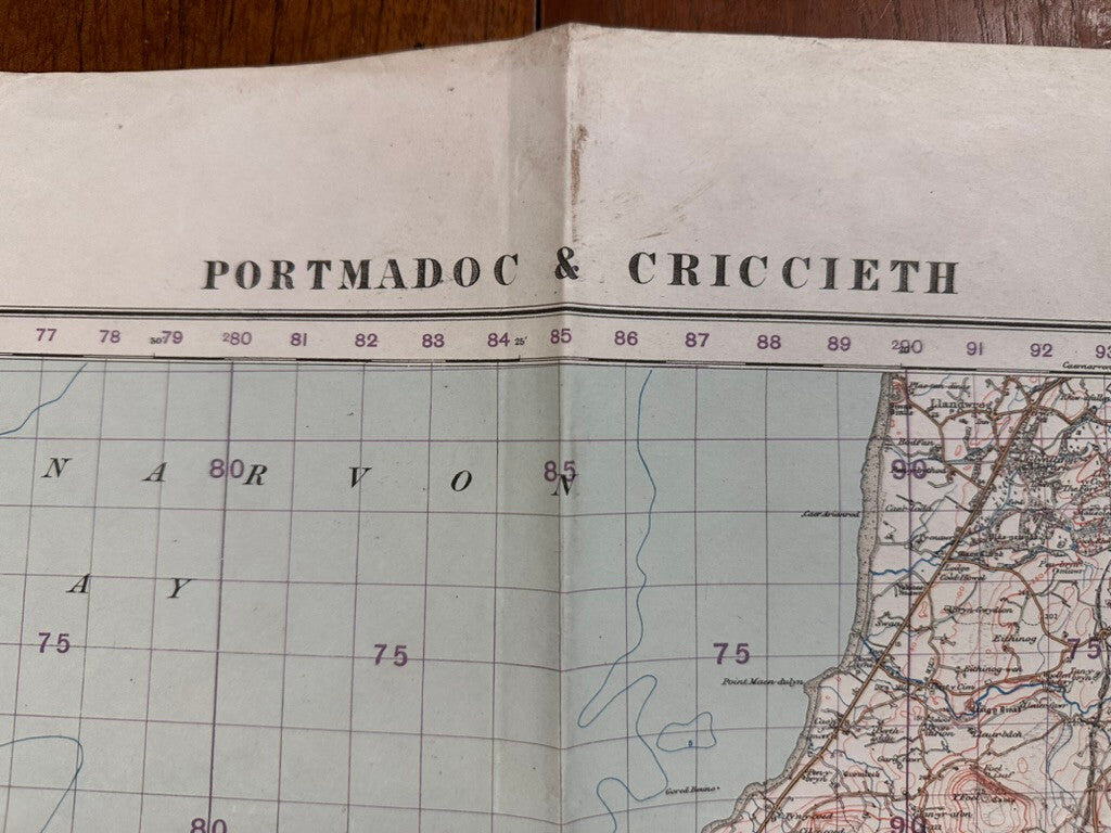 Original WW2 British Army GSGS OS Map of Wales - Portmadoc & Criccieth - The Militaria Shop