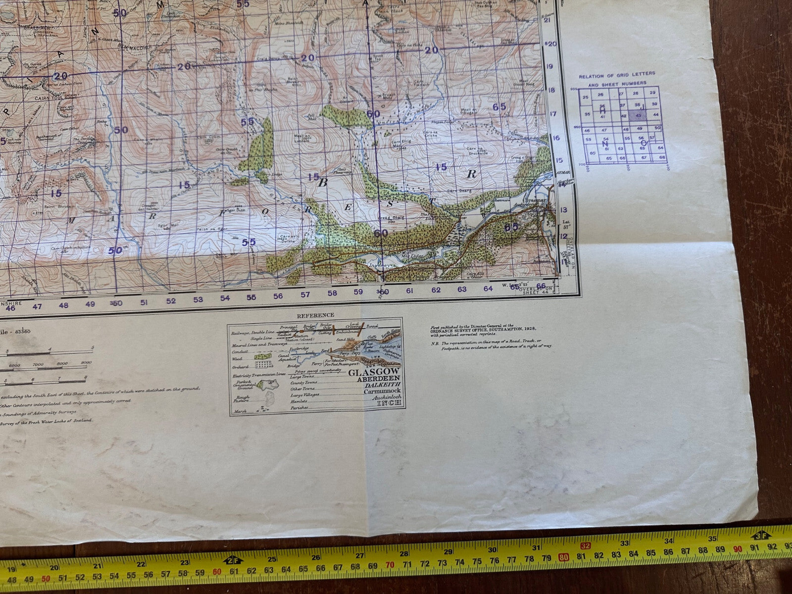 Original WW2 British Army GSGS Map of Scotland - Kingussie - The Militaria Shop