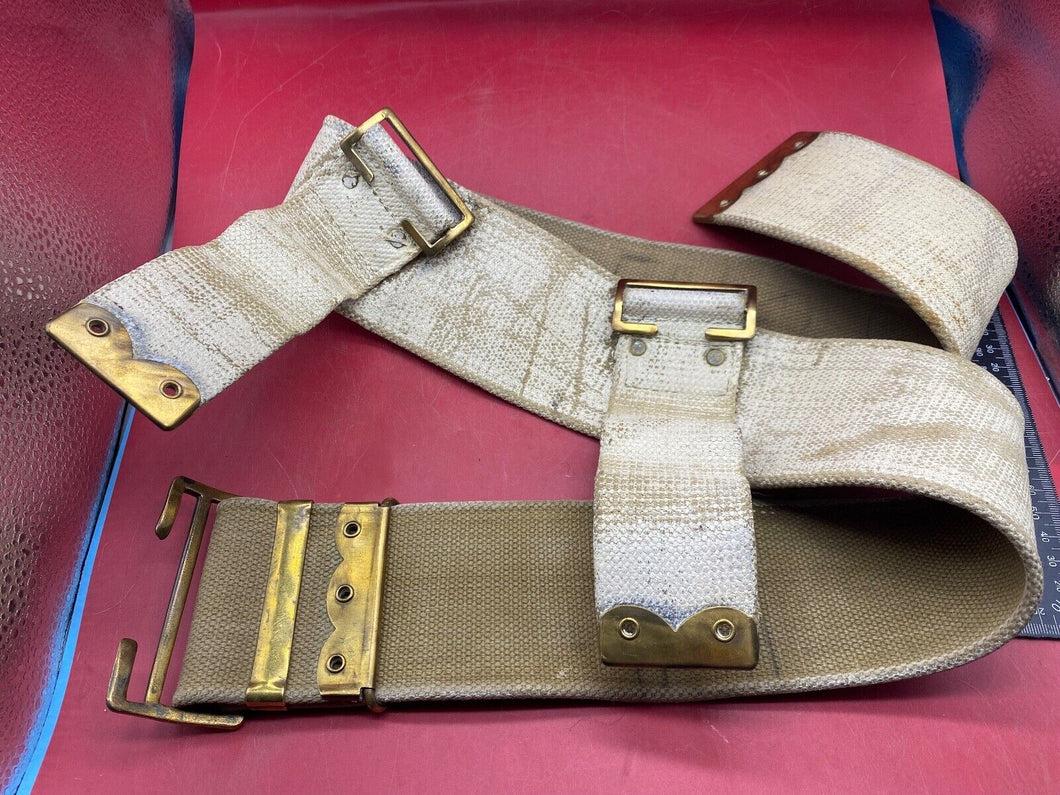 Original WW1 British Army 1908 Pattern Waist Belt - Whitewashed for Police - 42