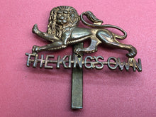 Load image into Gallery viewer, Original WW2 British Army The King&#39;s Own Regiment Cap Badge - Soldier Numbered
