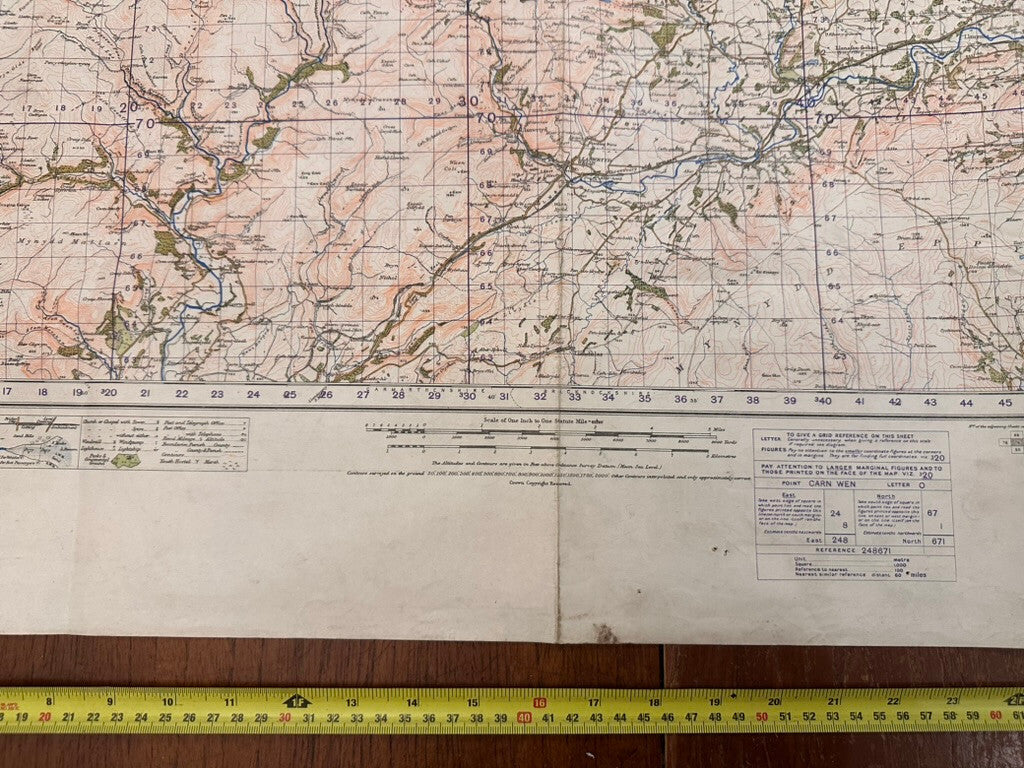 Original WW2 British Army GSGS OS Map of Great Britain - Llandrindod Wells - The Militaria Shop