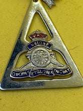 Load image into Gallery viewer, Original WW1 / WW2 Enamel &amp; White Metal Royal Artillery Sweetheart Brooch
