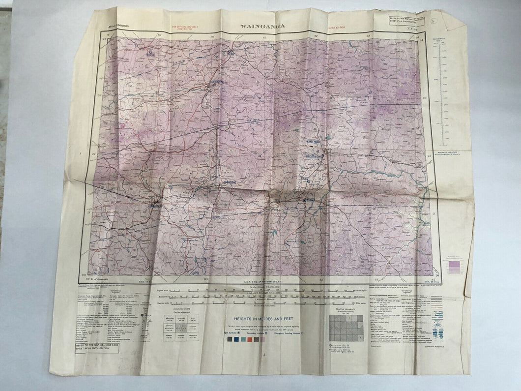 Original WW2 British Army / RAF Map - Wainganga