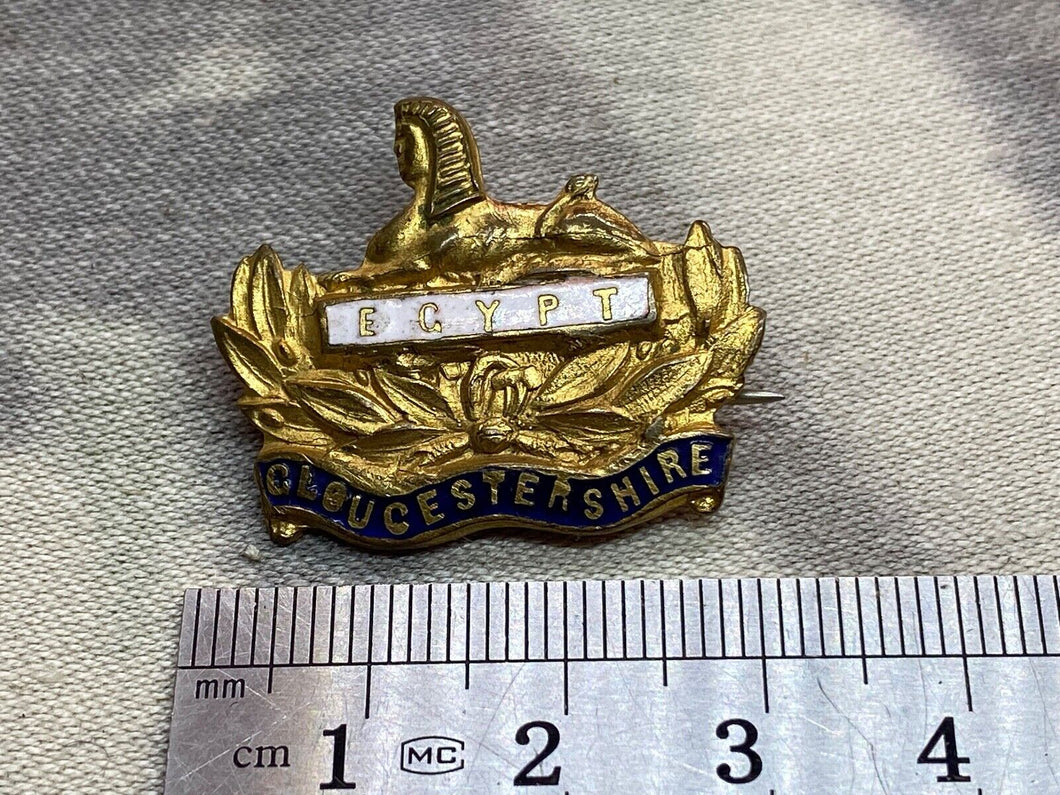 British Army Gloucestershire Regiment Enamelled & Gilt Sweetheart Brooch