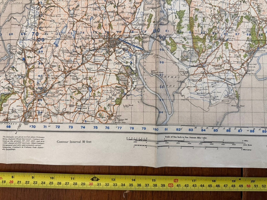 Original WW2 British Army GSGS Os Map of Great Britain - Windermere & Ulverston - The Militaria Shop
