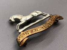 Load image into Gallery viewer, Original WW1 WW2 British Army 3rd The Kings Own Hussars Cap Badge
