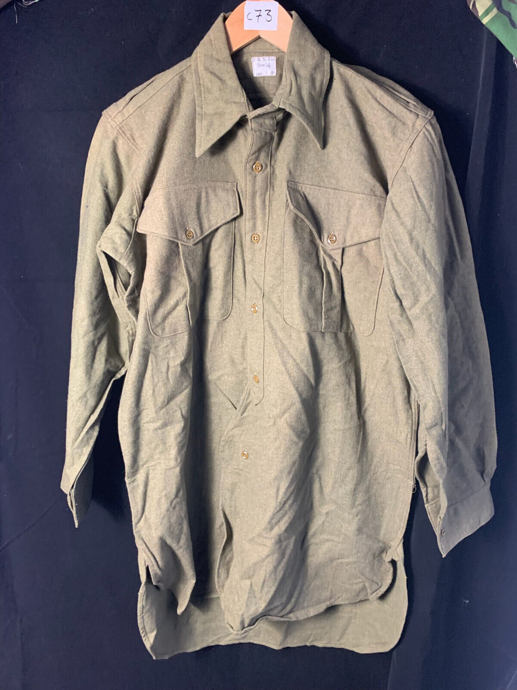 Original British Army Khaki Drill Combat Shirt - WW2 Pattern - 40