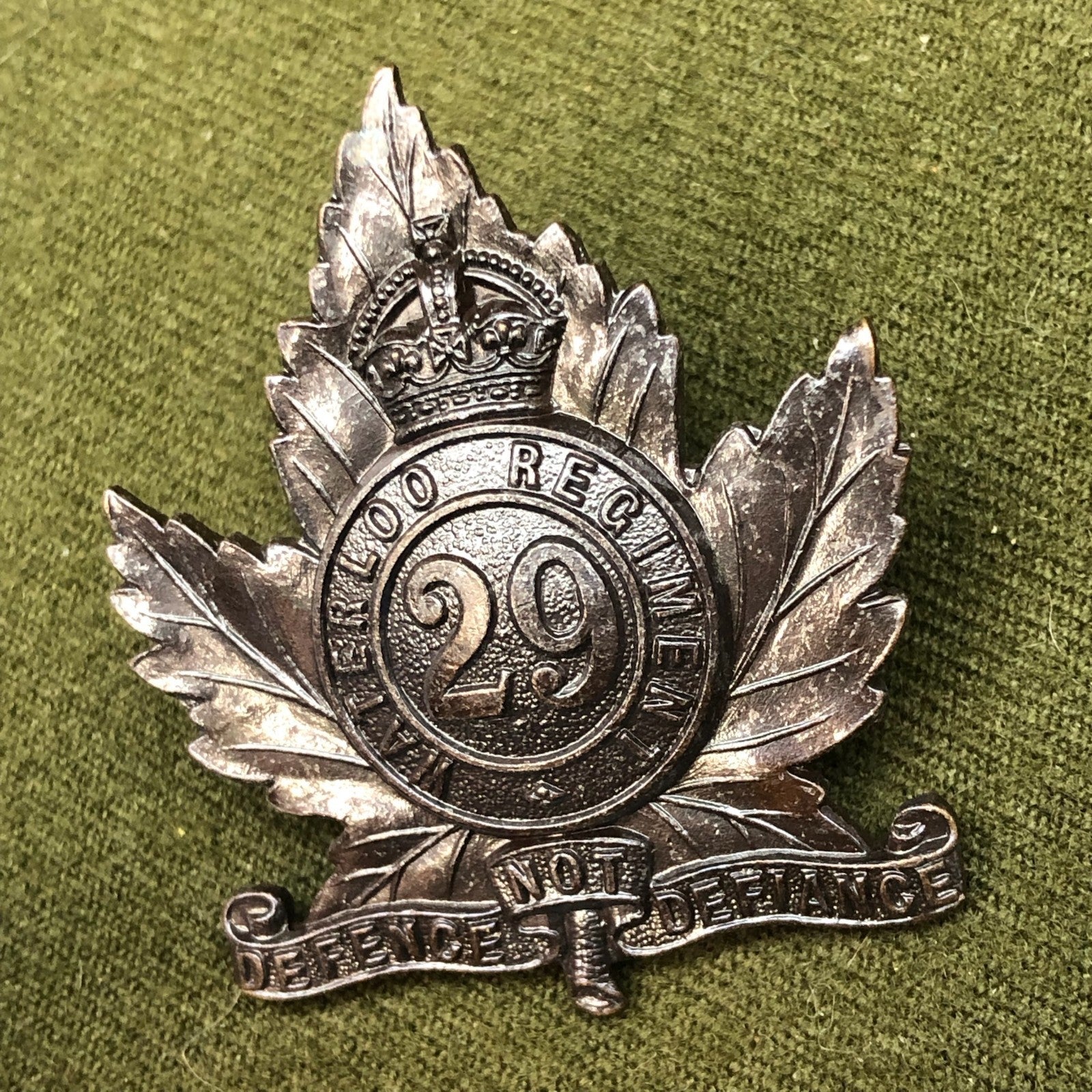 Original WW1 Canadian Army Cap Badge - 29th Regiment (Waterloo ...