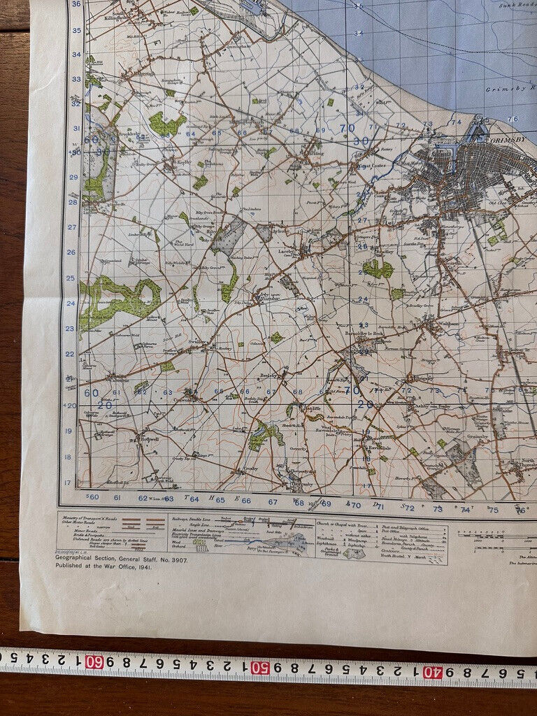 Original WW2 British Army GSGS OS Map of England & Wales - Mouth of the Humber - The Militaria Shop