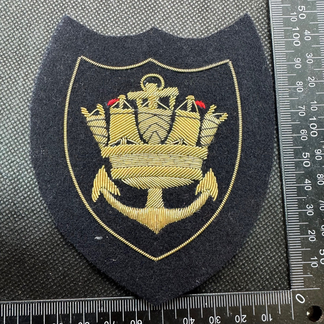 British Royal Merchant Navy Marine Bullion Embroidered Blazer Badge