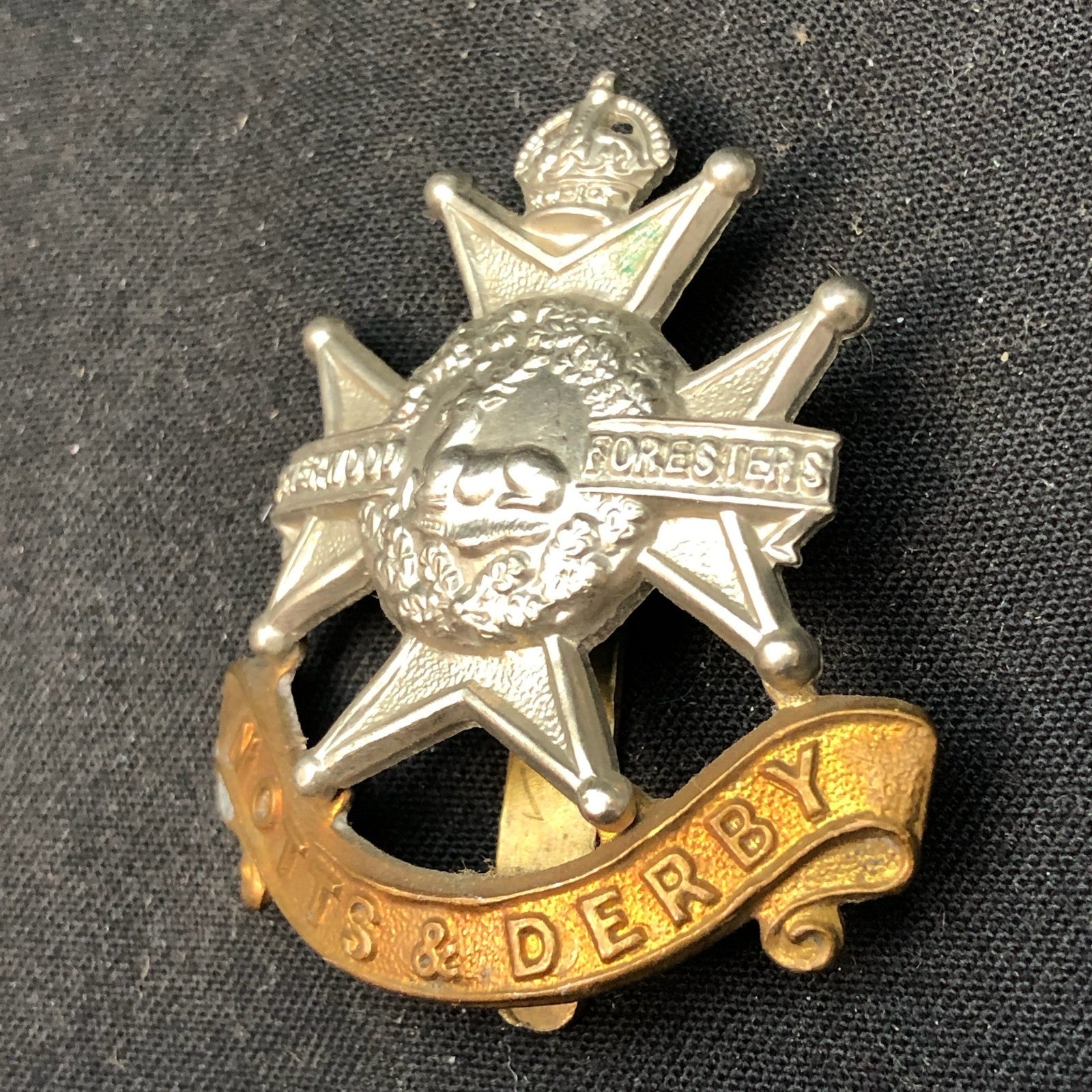 Original WW2 British Army Cap Badge - Sherwood Foresters - The Militaria Shop