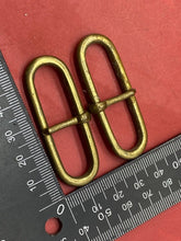 Load image into Gallery viewer, Original WW2 British Army Home Guard Brass Belt Loops &amp; Pins From Leather Belt
