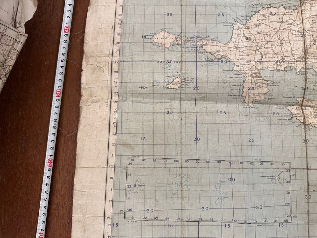 Original WW2 British Army GSGS OS Map of Great Britain - Pembroke & Tenby - The Militaria Shop
