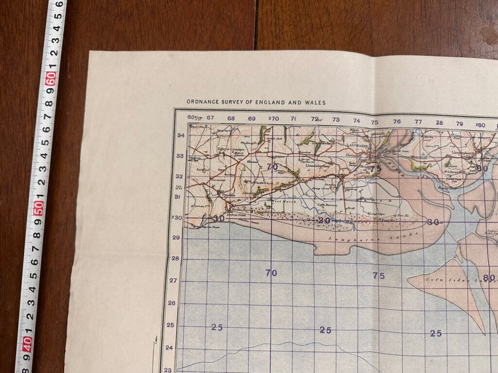Original WW2 British Army GSGS OS Map of Great Britain - Llanelly - The Militaria Shop