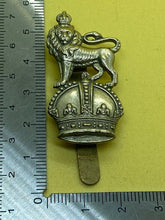 Load image into Gallery viewer, Original Extra-Regimentally Employed Volunteer List - Lion Over Crown Cap Badge
