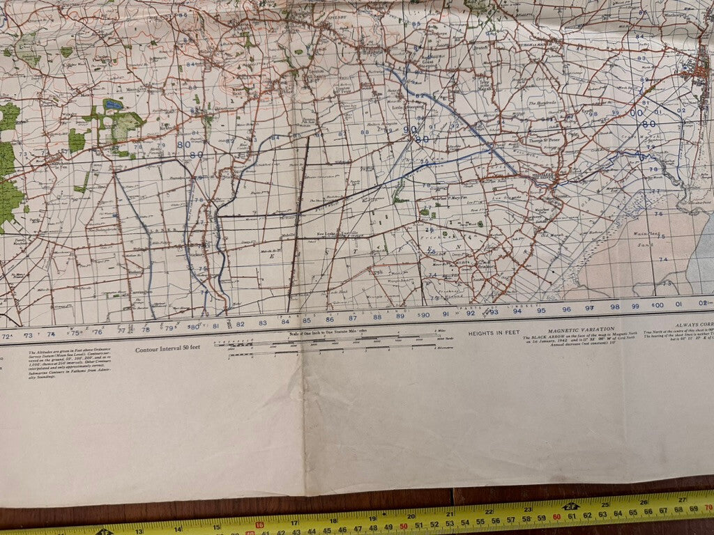 Original WW2 British Army GSGS OS Map England - Horncastel & Skegness - The Militaria Shop