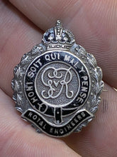 Load image into Gallery viewer, Original WW1 GV British Army Royal Engineers Silver Marked Sweetheart Brooch
