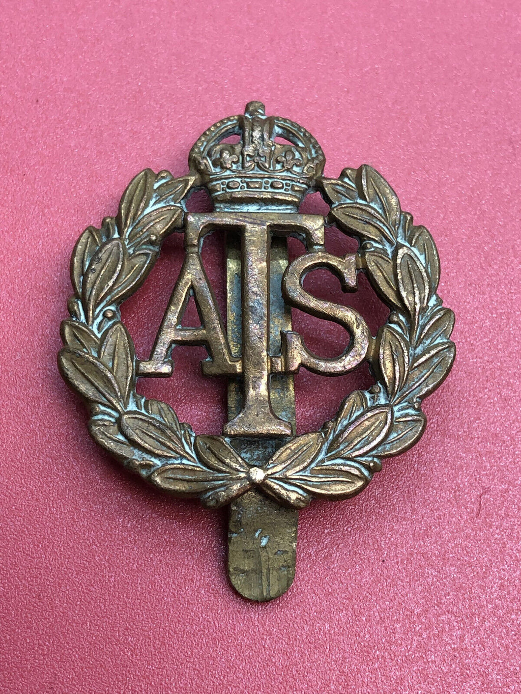 Original WW2 British Army Cap Badge - ATS -  Auxiliary Territorial Service