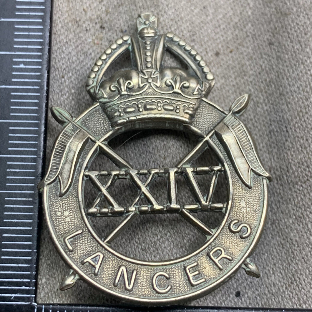 Original WW2 British Army 24th Lancers Cap Badge