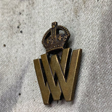 Load image into Gallery viewer, Original WW1 British Issue &#39;WV&#39; Women&#39;s Voluntary War Work Badge by J.R. Gaunt
