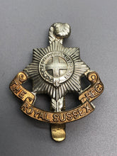 Load image into Gallery viewer, Original WW2 British Army The Royal Sussex Regiment Cap Badge
