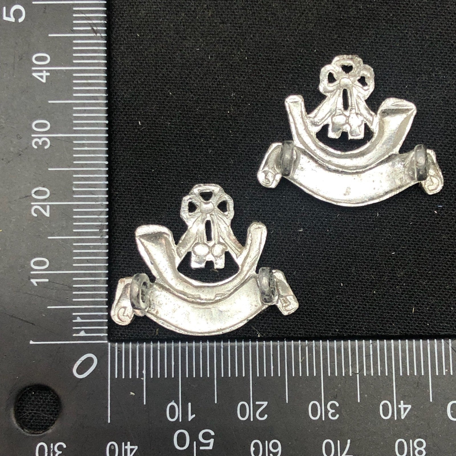 Original British Collar Badge Pair - Light Infantry - The Militaria Shop