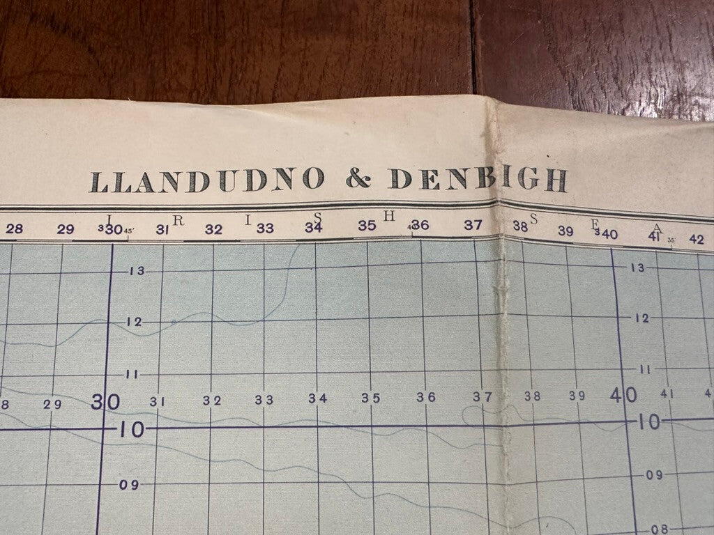 Original WW2 British Army GSGS OS Map of Great Britain - Llandudno & Denbigh - The Militaria Shop