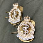 Genuine British Army RAMC Royal Army Medical Corps Collar Badges Pair - The Militaria Shop