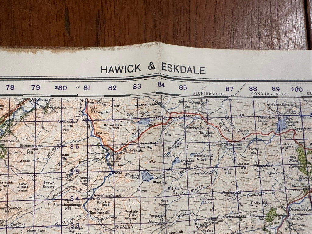 Original WW2 British Army GSGS OS Map of Scotland - Hawick & Eskdale - The Militaria Shop