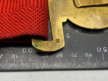 Load image into Gallery viewer, Original British Army WW1 / WW2 Officers Red Belt and Gilt Kings Crown Buckle
