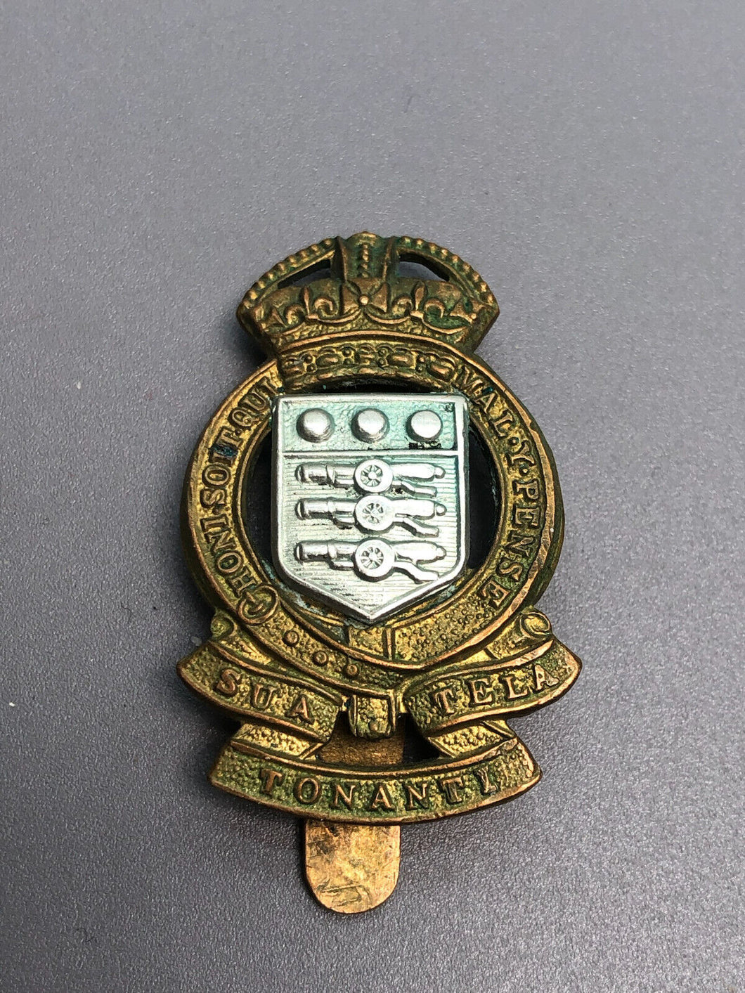 Original British Army WW2 RAOC Royal Army Ordnance Corps Cap Badge