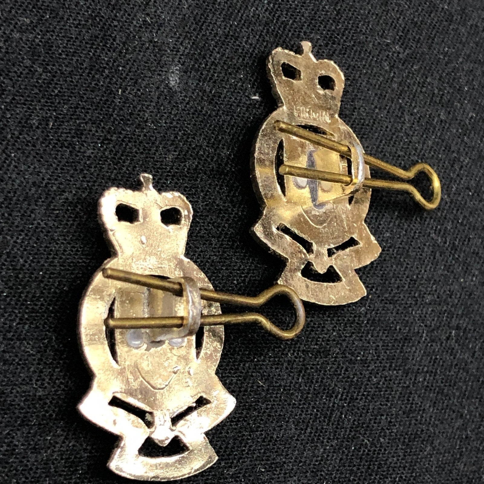 Original British Collar Badge Pair - Royal Army Ordnance Corps - The Militaria Shop