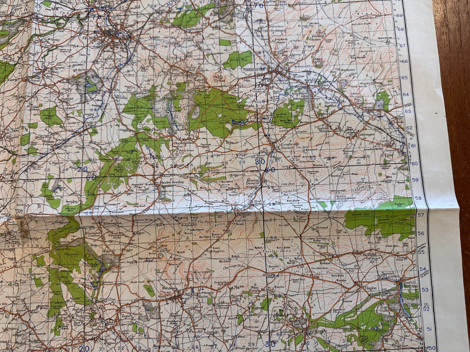 Original WW2 British Army GSGS OS Map of England - Wells & Frome - The Militaria Shop