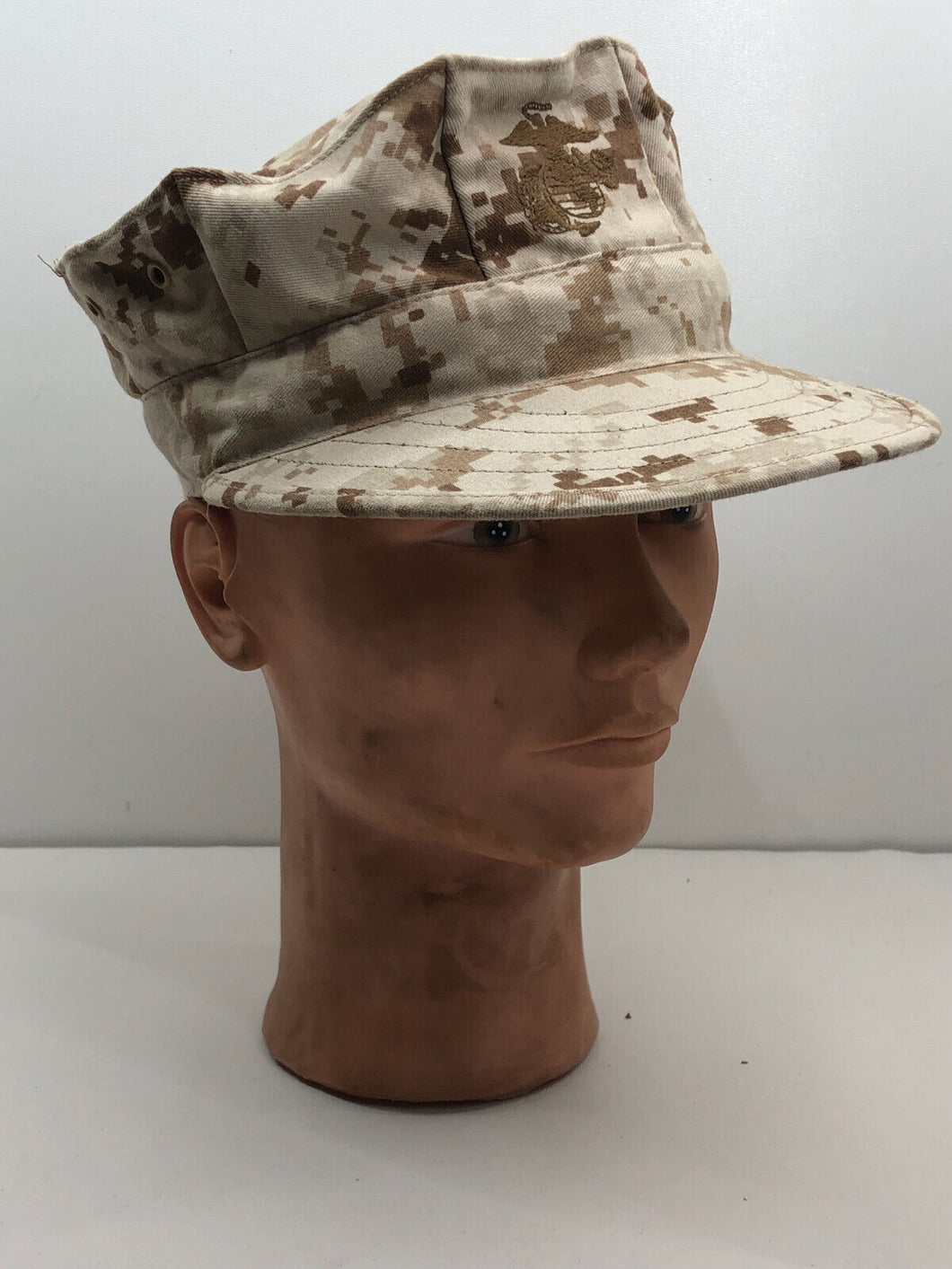 Genuine US Marine Corps USMC Desert Peaked Garrison Cap - Size Small