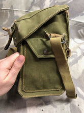 Load image into Gallery viewer, Original WW2 British Army Lightweight Assault Gas Mask Bag 1944 Dated
