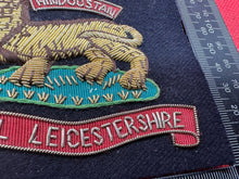 Charger l&#39;image dans la galerie, British Army Bullion Embroidered Blazer Badge - Royal Leicestershire -Hindoostan
