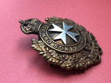 Load image into Gallery viewer, Original WW2 British Army Cap Badge - King&#39;s Own Malta Regiment
