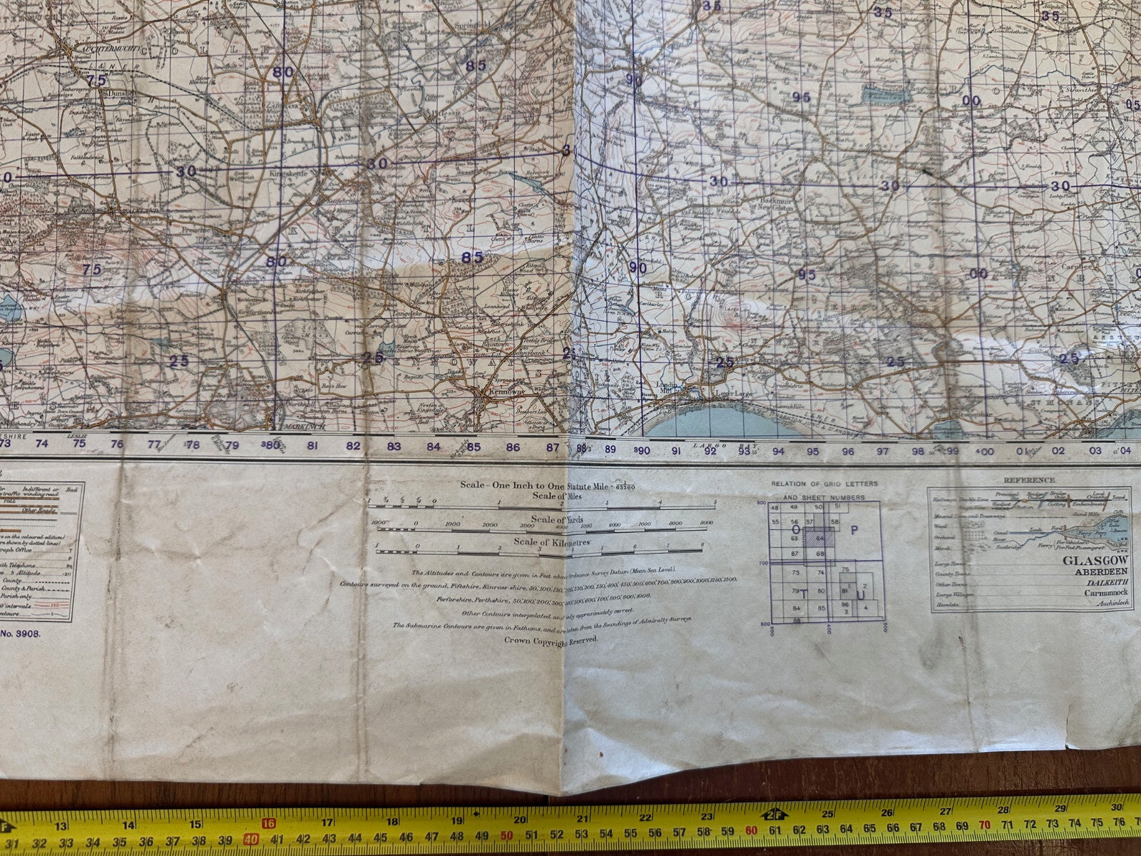 Original WW2 British Army GSGS Map of Scotland - Dundee & St Andrews - The Militaria Shop