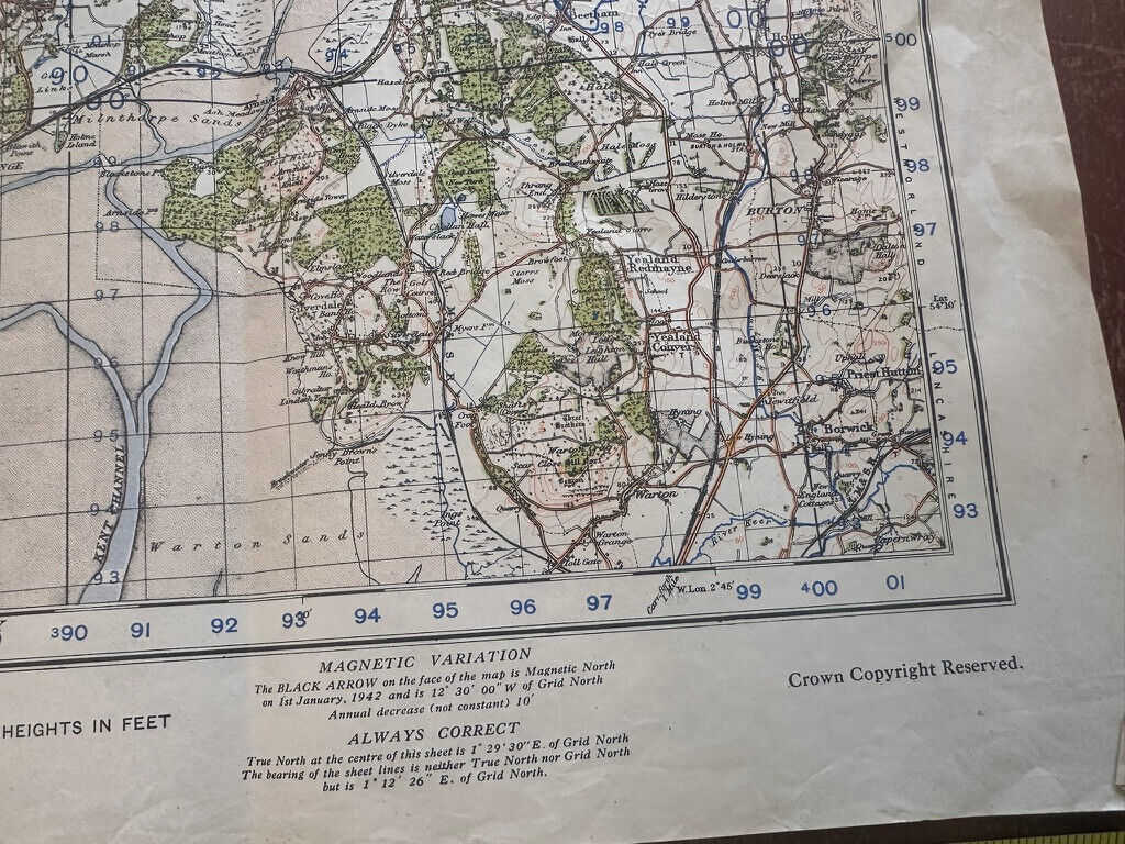 Original WW2 British Army GSGS Map of England & Wales - Windermere & Ulverston - The Militaria Shop