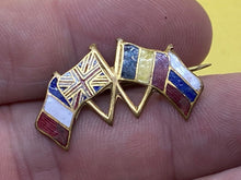 Load image into Gallery viewer, Original WW1 British Fundraising Enamel Badge - France, UK, Belgium &amp; Russia
