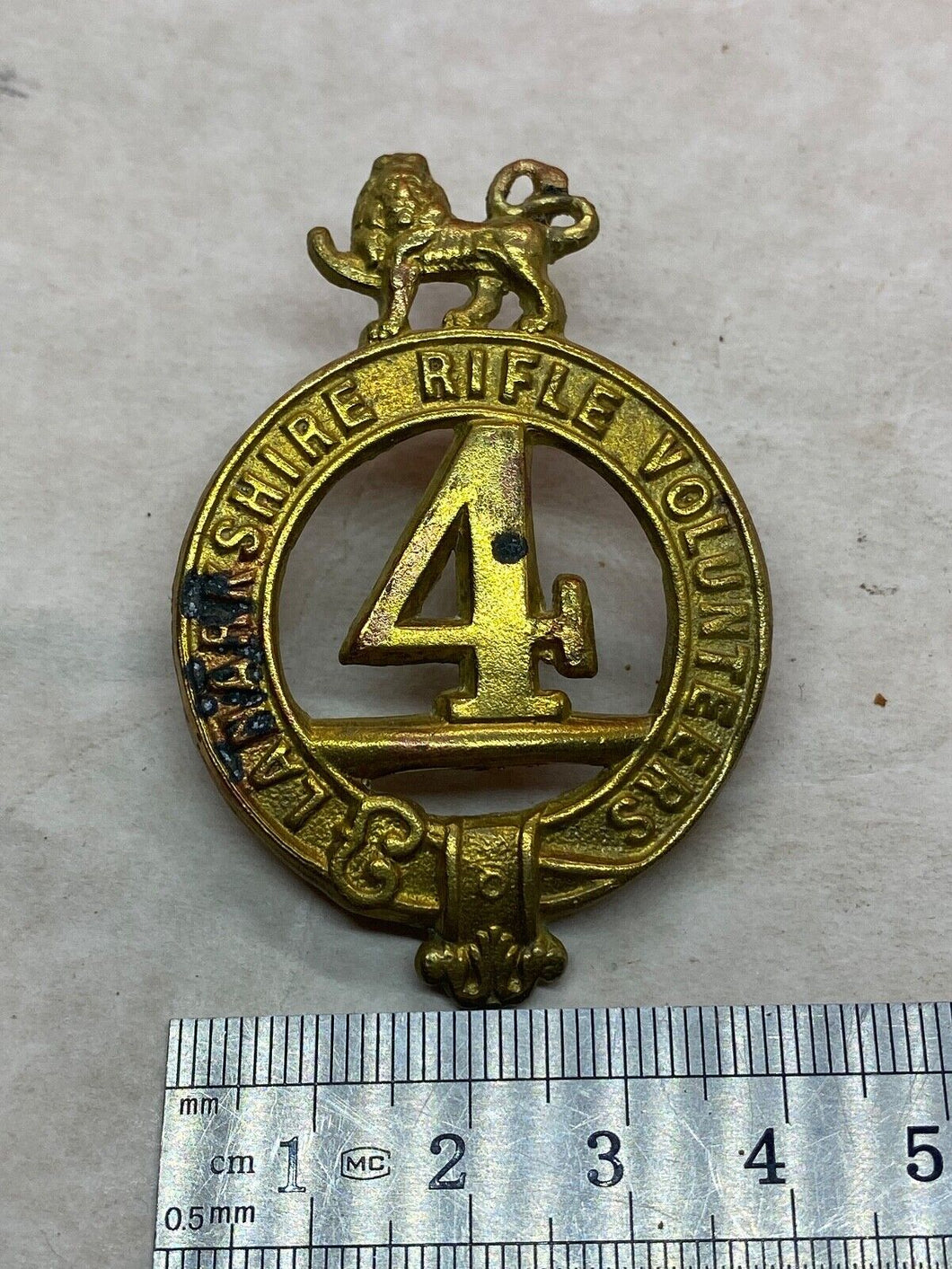British Army Victorian Era 4th Lancashire Rifle Volunteers Glengarry Badge