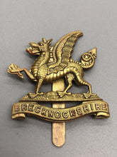 Load image into Gallery viewer, Original WW1 British Army Brecknockshire Territorials South Wales Bord Cap Badge
