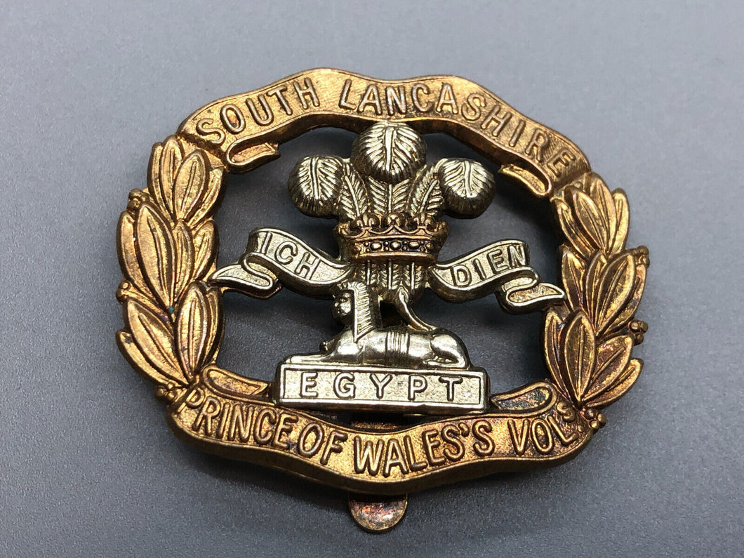 Original WW2 British Army South Lancashire Prince of Wales's Volunteer Cap Badge